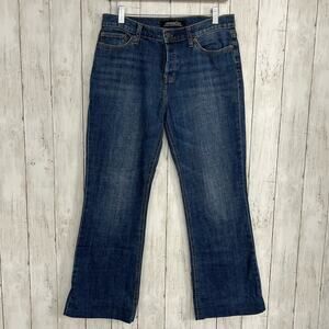 London Jean Stretch Y2K High Rise Wide Leg Flare Button Fly Jeans *Hemmed 6